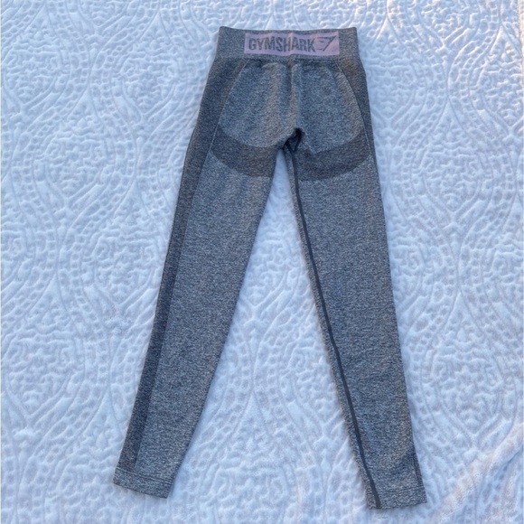 Gymshark Flex Athletic High Waisted Leggings Gray with Pink Logo - Picture 5 of 6